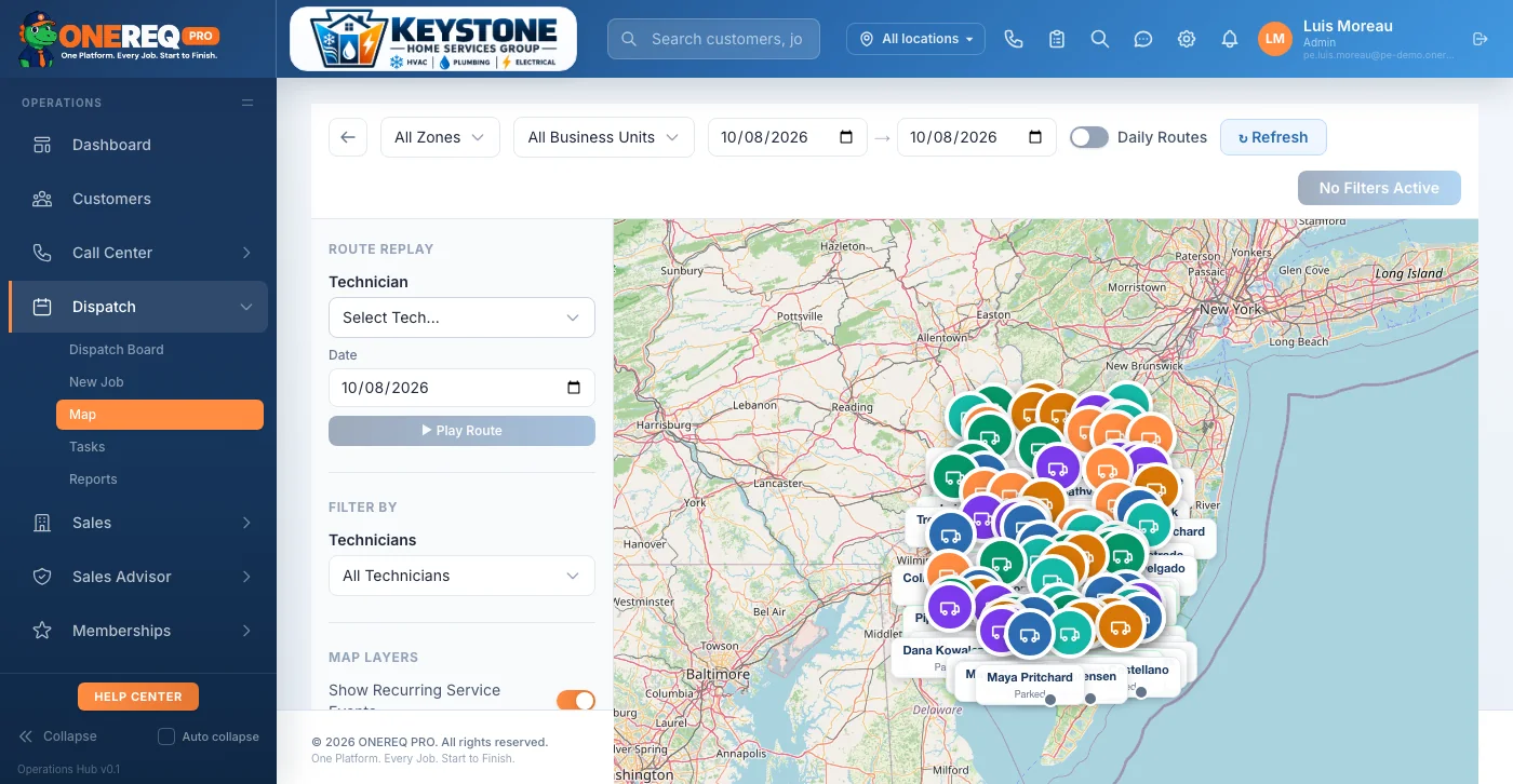Live vehicle tracking map